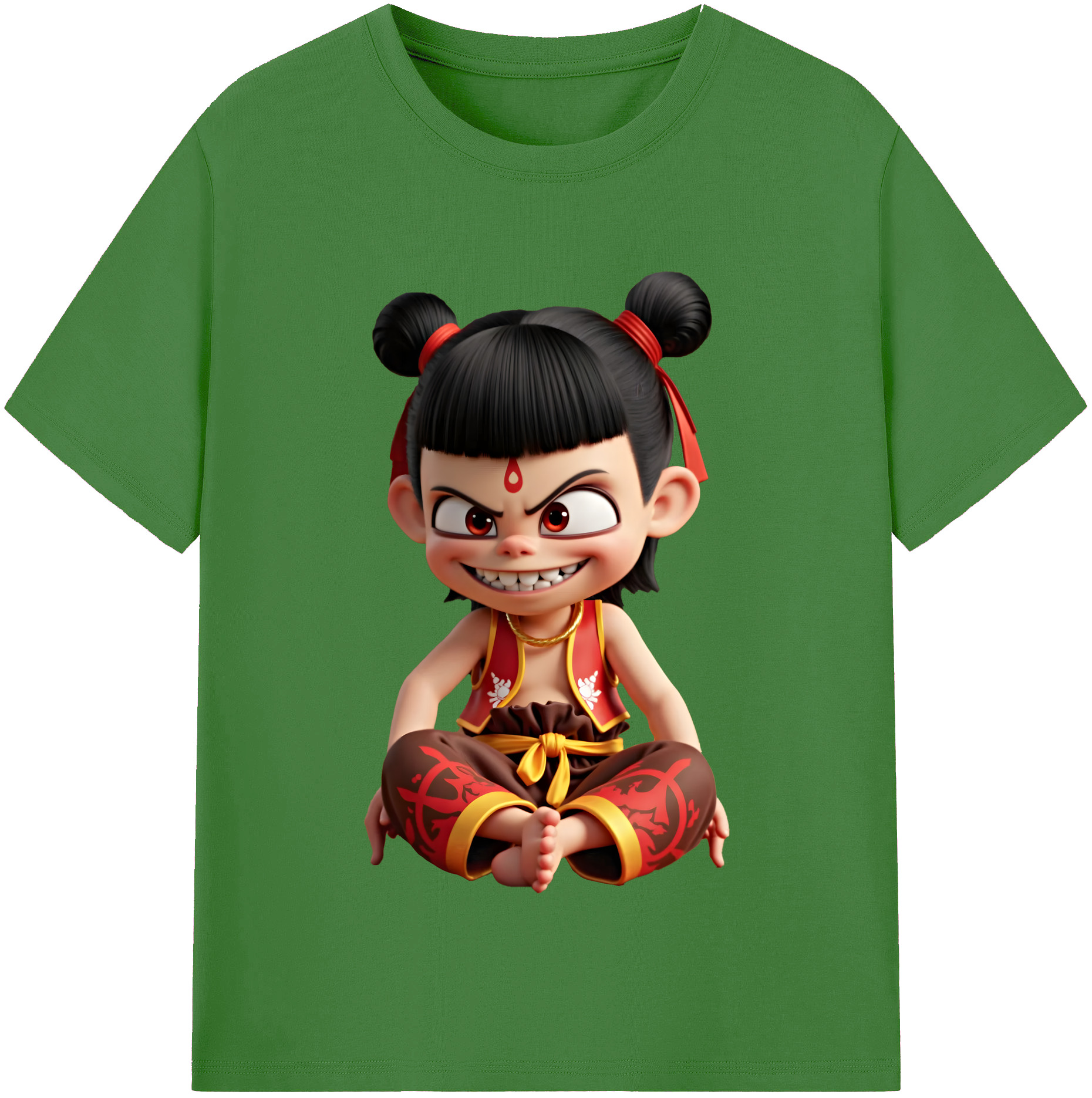 （画像用） Ne Zha 2 ナタ 魔童の大暴れ レディースカジュアルプリントTシャツ（綿100％）